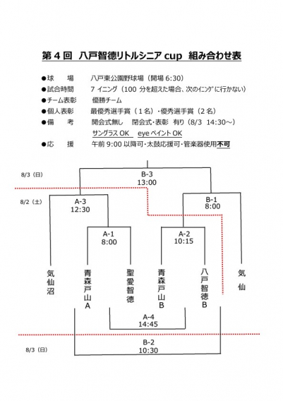 第4回　八戸智德Cupのお知らせ